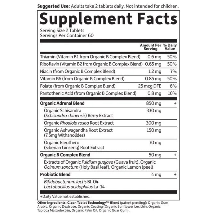 Organics Adrenal Daily Balance† 120 Tablets
