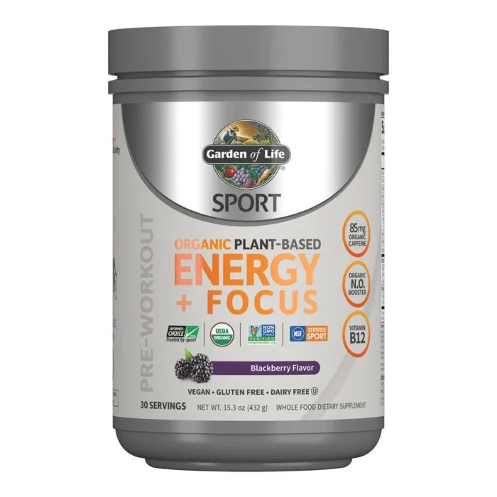 SPORT Organic Plant-Based Energy + Focus Blackberry 15.3 oz (432g) Powder